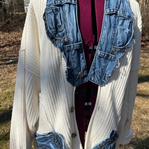 Sweater, oversized sweater, Upcycled Cardigan, sustainable outerwear, image 3