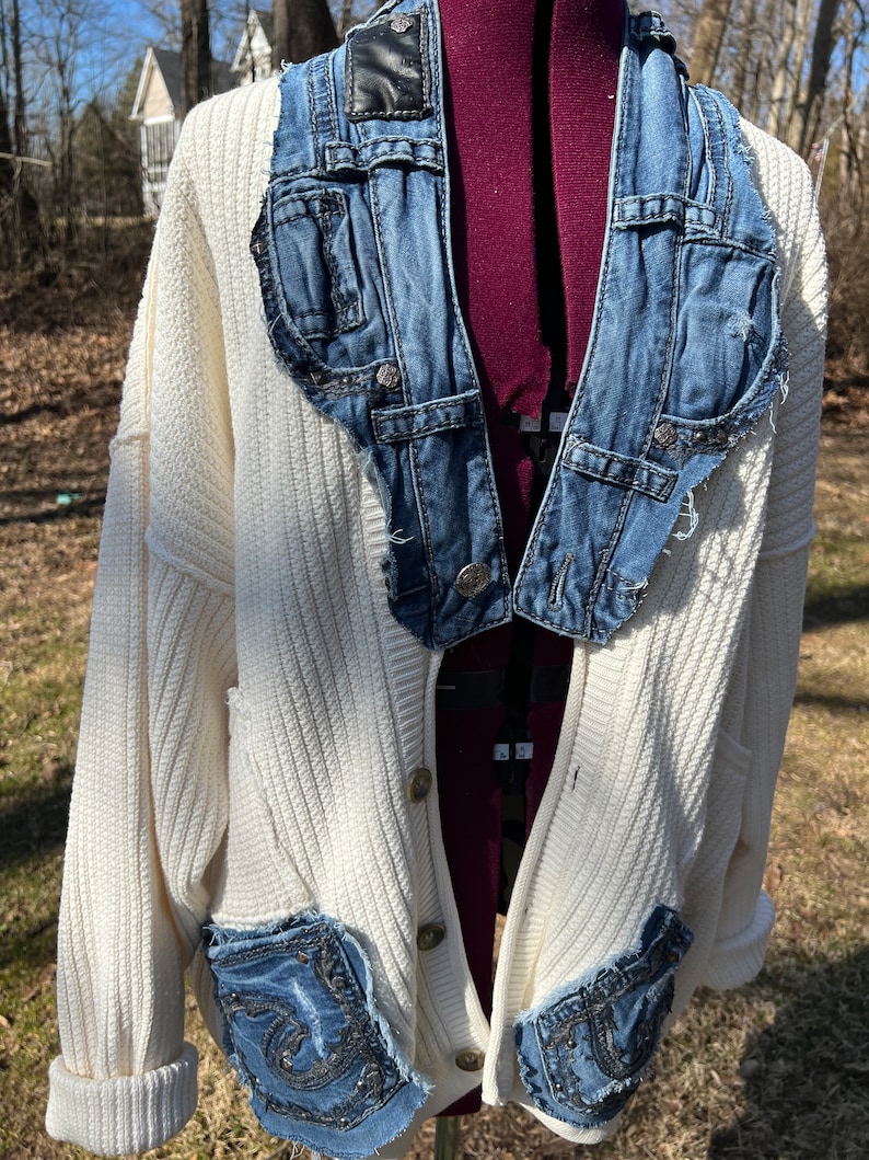 Sweater, oversized sweater, Upcycled Cardigan, sustainable outerwear, image 3