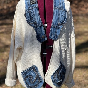 Sweater, oversized sweater, Upcycled Cardigan, sustainable outerwear, image 1