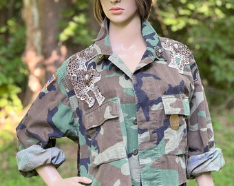 Customised Green Camo Jackets, Ex-Army