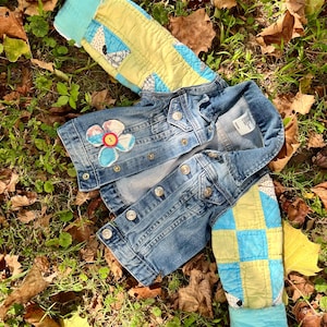 children’s denim, repurposed quilt, toddler wear,