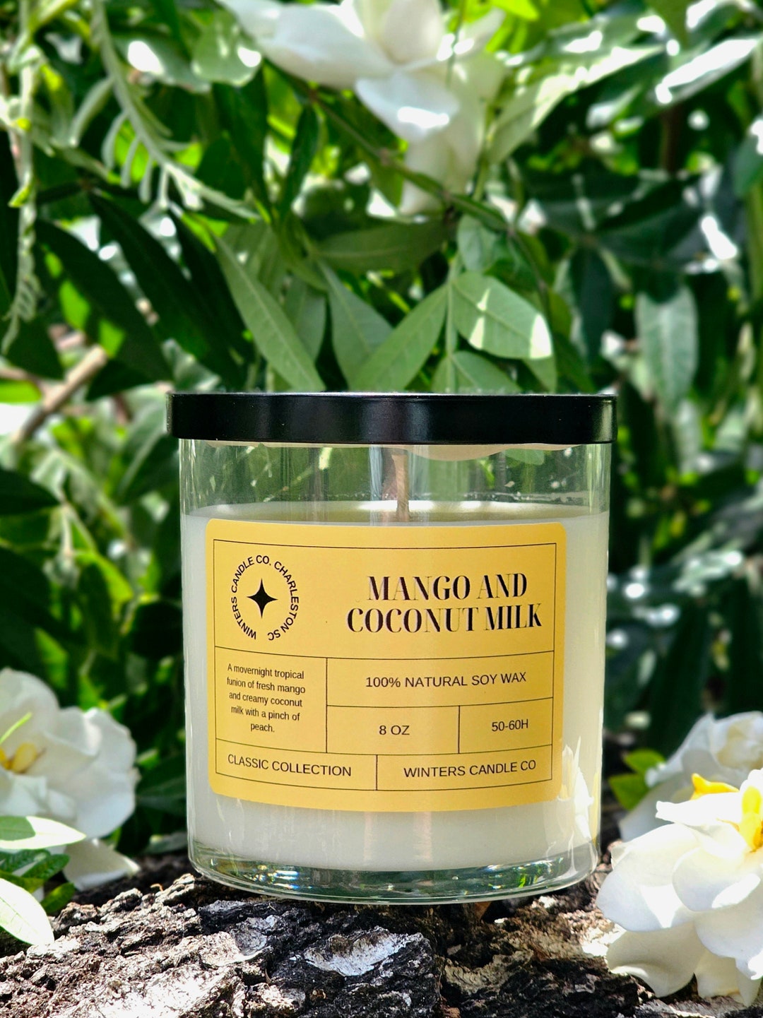 100 Soy Wax Candle Mango & Coconut Milk 8 OZ Candle Etsy