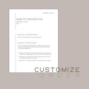 Grant Proposal Template, Customize Design
