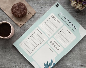 Self Love Journal, Printable, Digital, Instant Download, Self care journal, Affirmations for self love, Self care checklist, Wellness Planer