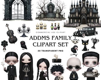 Gothic Haunted House Clipart: Spooky Halloween PNG Images (Digital Download)