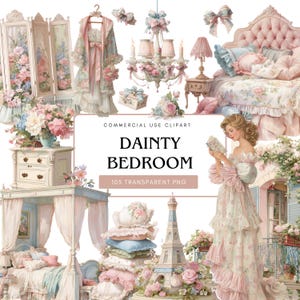 Dainty Clipart: Pink Watercolor Cottagecore Balletcore PNG (Digital Download, Commercial Use OK