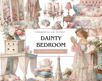 Dainty Clipart: Pink Watercolor Cottagecore Balletcore PNG (Digital Download, Commercial Use OK