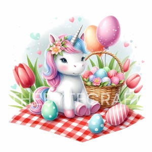 Pastel Unicorn Clipart Set: Watercolor Rainbow Graphics (Commercial Use, JPG Files)