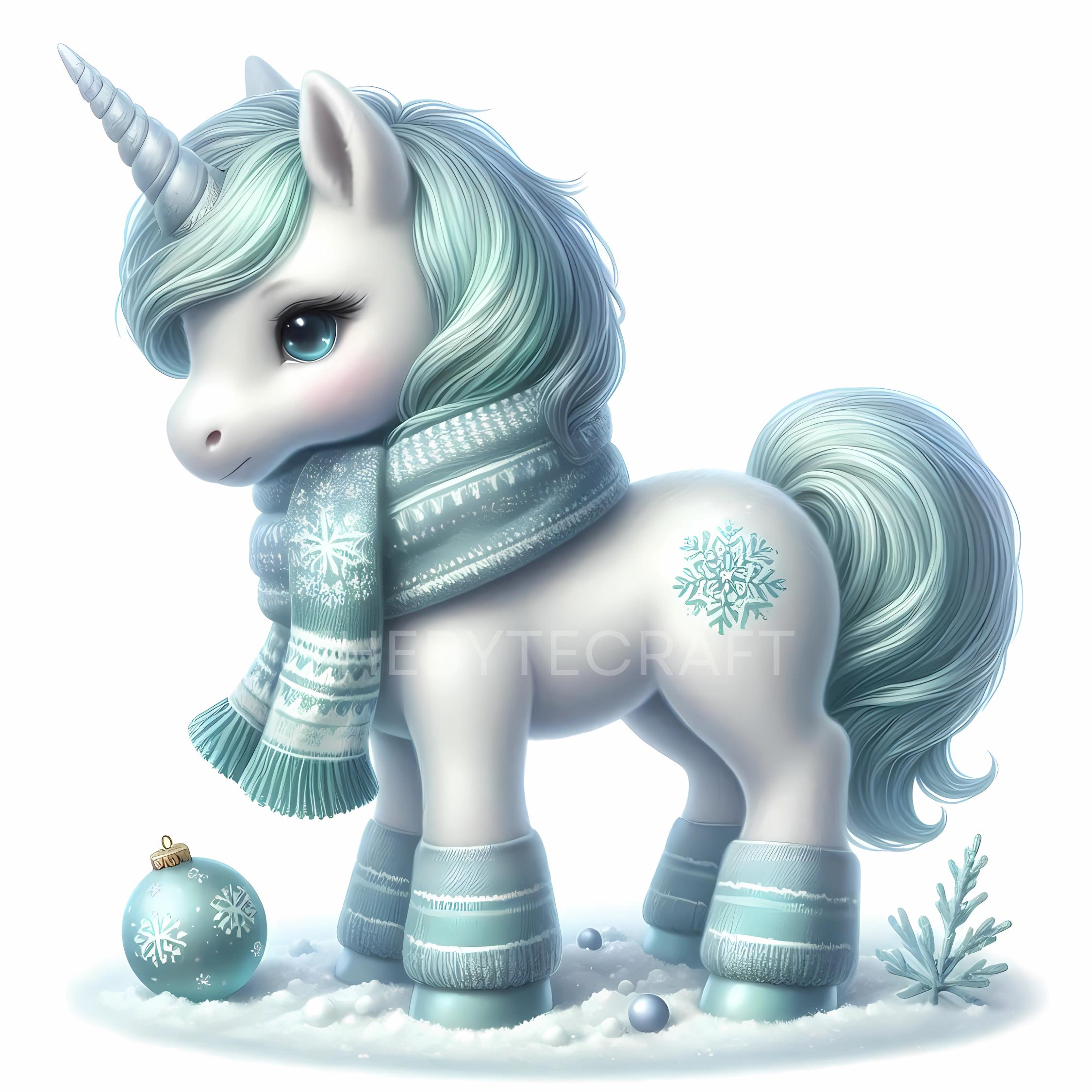 Christmas Winter Unicorns Clipart | High Quality 300 DPI Jpegs ...