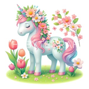 Pastel Unicorn Clipart Set: Watercolor Rainbow Graphics (Commercial Use, JPG Files)