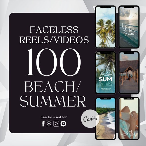 Summer beach UGC Content Videos Reels Stories Library Instagram Template Faceless Marketing Videos Reels Tiktok Video branded content