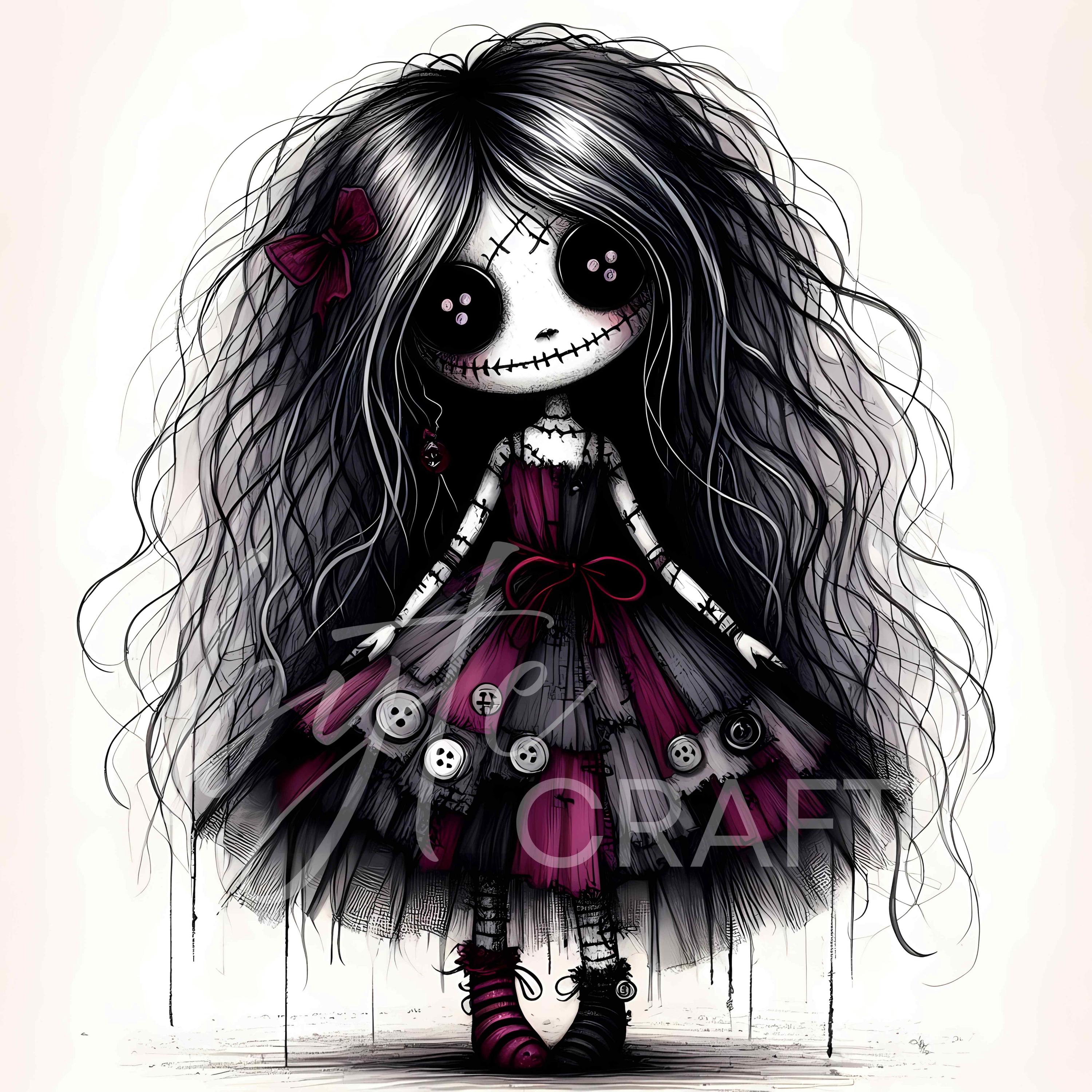 Creepy doll drawing - Etsy België, image size:3000x3000