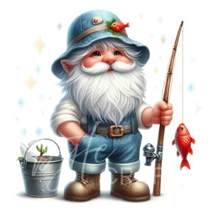 11 Clipart de nain d'été de pêche pour homme | Nain de plage PNG avec tige | Art lunatique de nain côtier Art de nain de plage hawaïen Décoration de chambre d'enfant