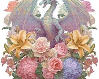 14 Fantasy Dragon Clipart: Watercolor PNG Illustrations Digital Download
