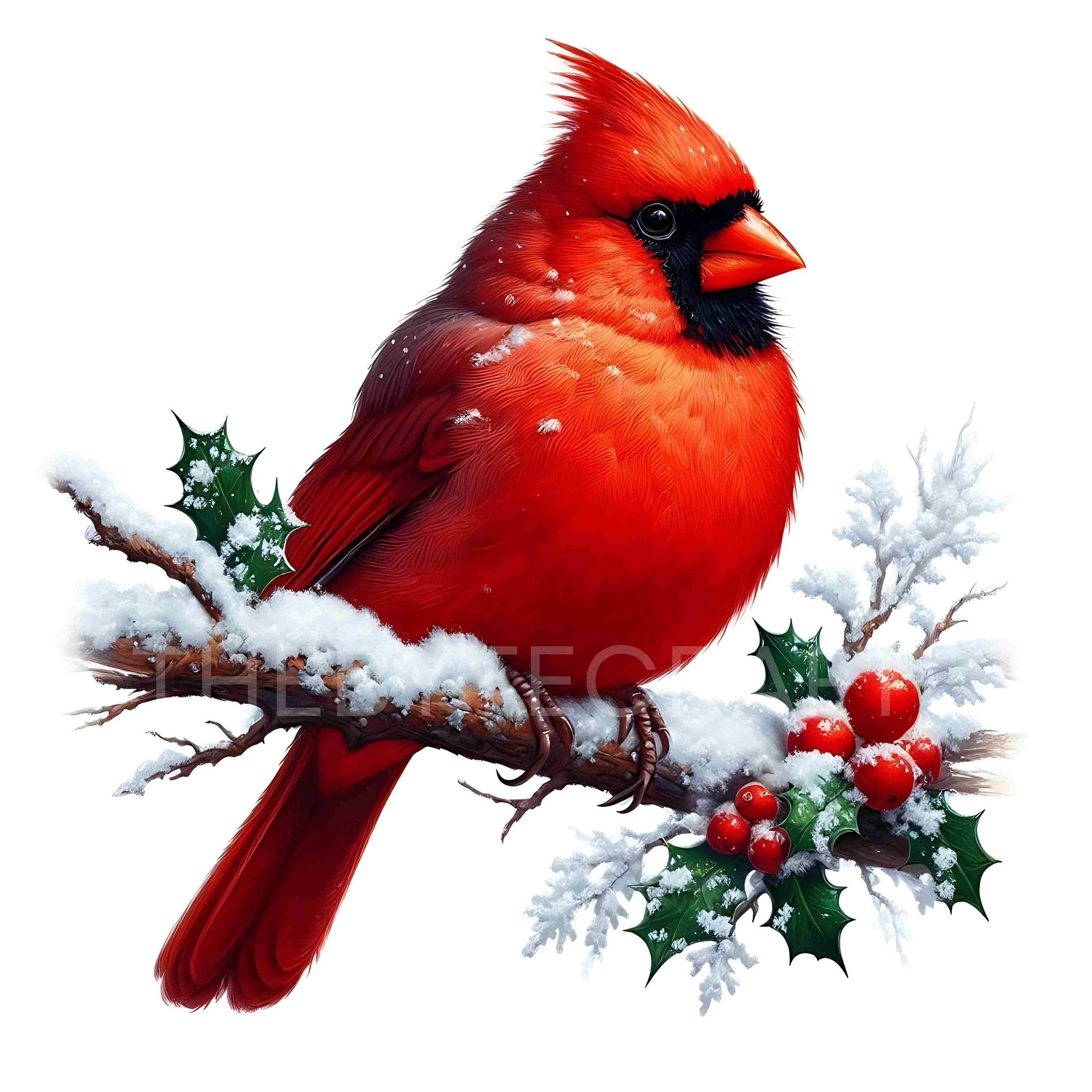 Whimsy Cardinal Vector Christmas Cardinal Watercolor Clipart Bundle: Whimsical JPG Images - Etsy