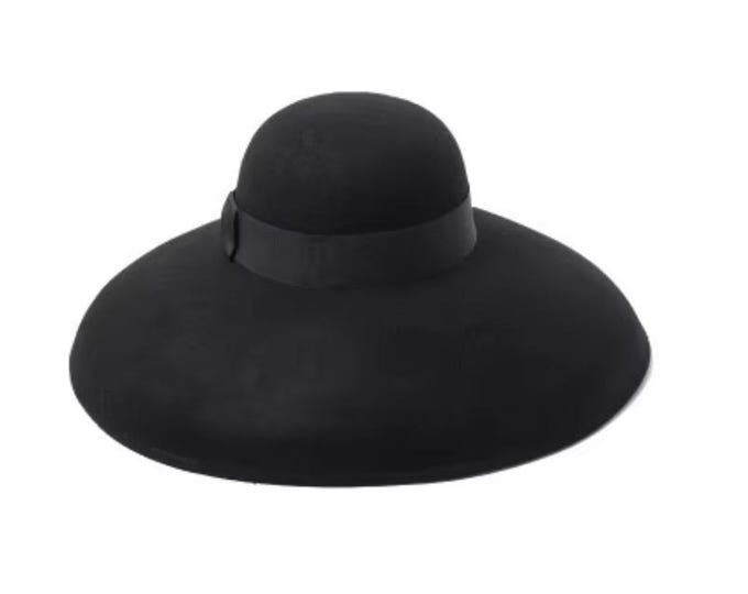 Ladies Women Retro Fedora Elegant Wool Felt Hat Large-Brim Basin-Shaped Design Winter Hat  Mother Gift Lady Party Wedding Church Hat