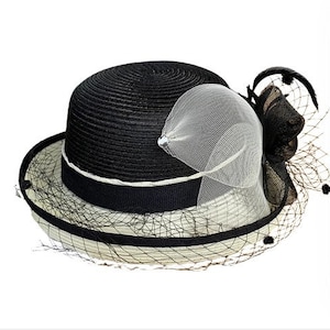 Dames Dames Veelzijdige Mode Hoed Curling Gaas Hoge Hoed Bloemensluier Kentucky Derby Church Party Fashion Hoed