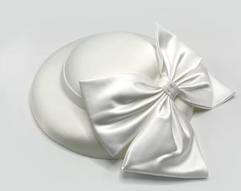 French Elegant Women Hat With Clip Retro Classic Bow Bridal Wedding Hats Headdress Fedoras Hats Dinner Party Bucket Church Hats