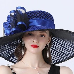 Organza Duży Rozmiar Fascynatory Damskie Impreza Ślub Kapelusz Szeroki Rondo Fedora Kościół Kobiety Organza Kapelusz Wiadro Specjalne Okazje Kapelusz Damski