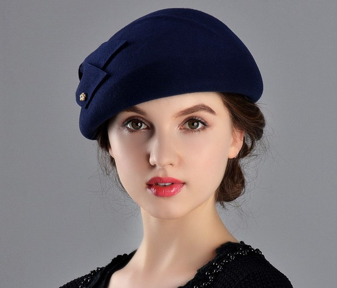 French Berets Caps for Women Fashion 100 Wool Felt Fedora Hat Etsy