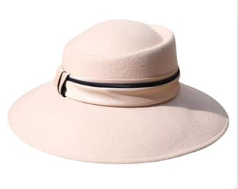 Ladies Women Fedoras Hat French Fashion Church Hat Wide Brim England Style Wool Hat Mother Gift Lady Party Wedding Banquet Hat