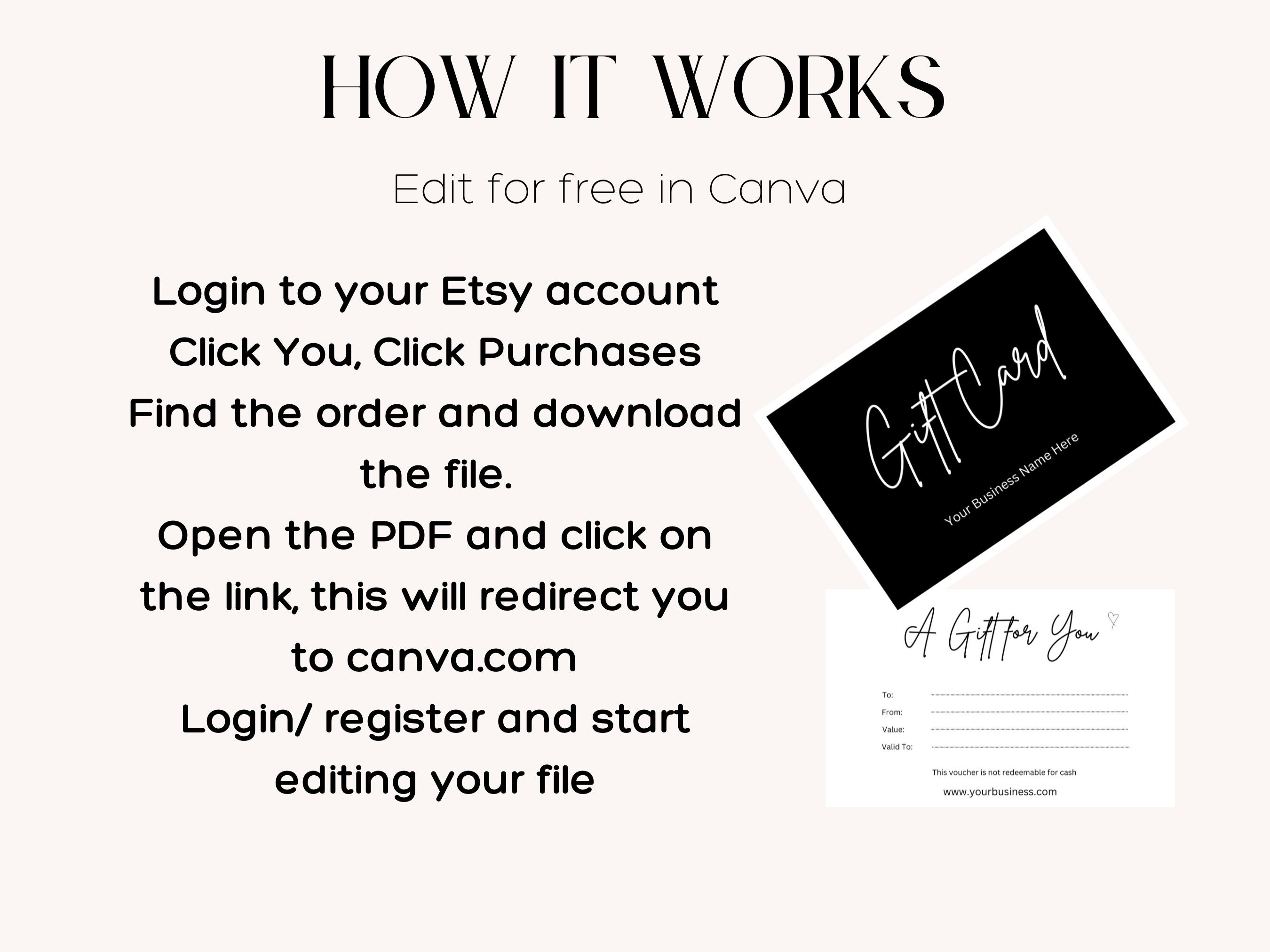 Nail Salon Gift Card, Beauty Salon Gift Card , Editable Gift