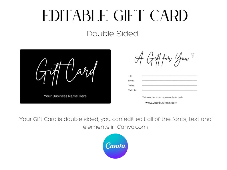Nail Salon Gift Card, Beauty Salon Gift Card , Editable Gift