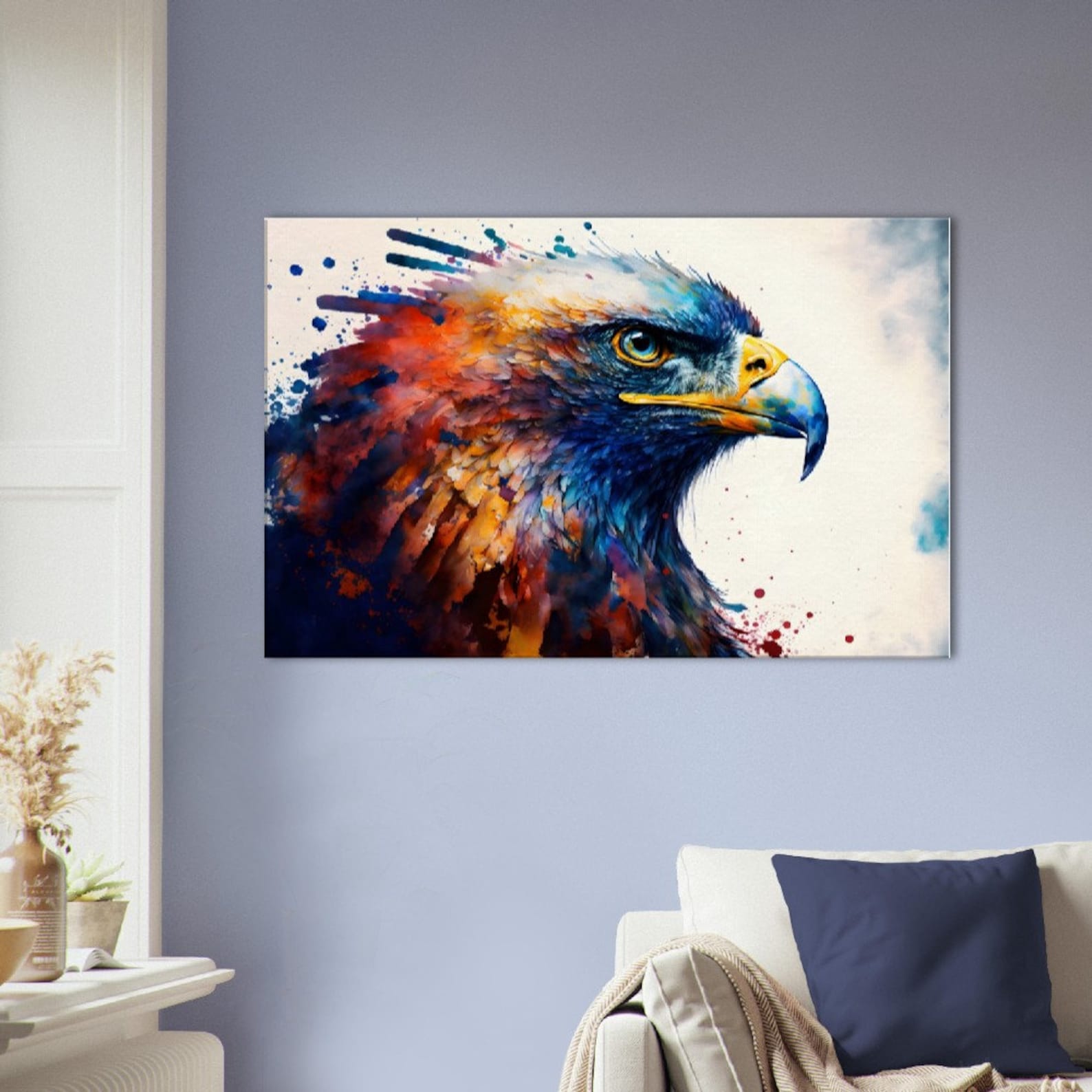 Vibrant Eagle Canvas Wall Art Colorful Wildlife Decor for Home and ...