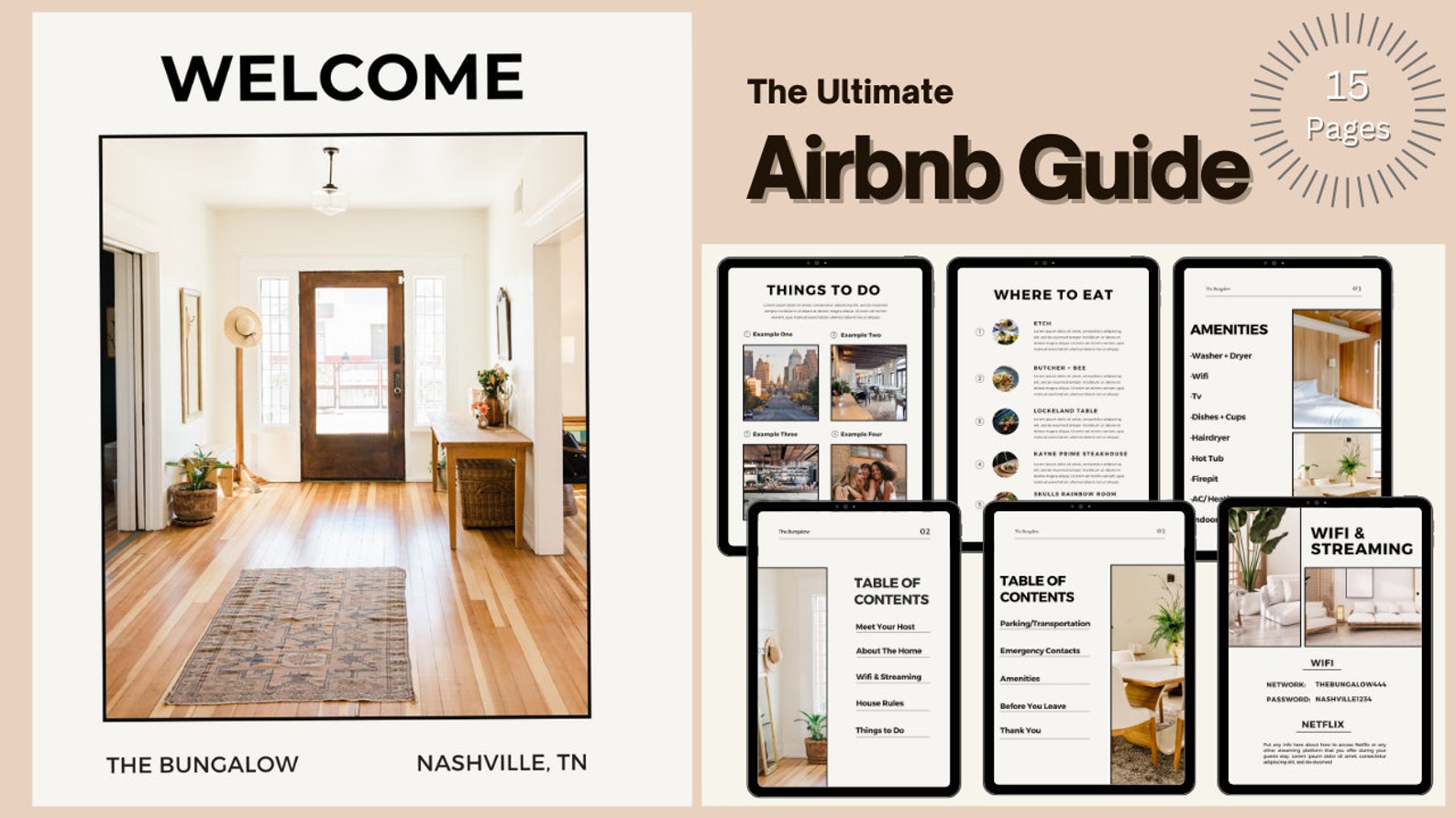 Airbnb Guide - Detailed Airbnb Welcome Guide - Instant Digital Download ...