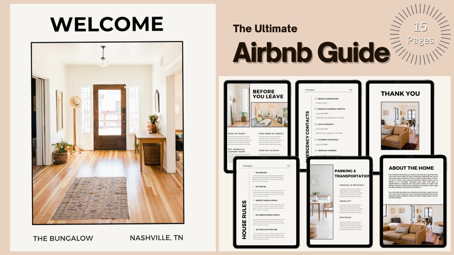 Airbnb Guide - Detailed Airbnb Welcome Guide - Instant Digital Download ...