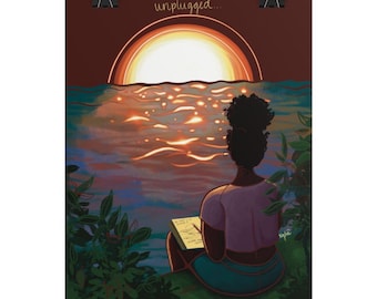 Unplugged | Inspirational Quote Art Print | black woman art | healing art | self love | affirmation art | NydiaDraws