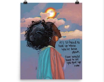 Keep your head up | I Smile Kirk Franklin Inspirational Christian Art Print | black woman  | healing  | self love | affirmation | NydiaDraws