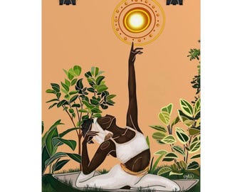 Reach for the Sun | Inspirational Quote Art Print | black woman art | healing art | self love | affirmation art | NydiaDraws