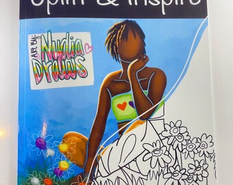 Paperback A Coloring Book To Uplift And Inspire | Inspirational Quote Affirmations Adult Coloring Book | Black Girl | NydiaDraws