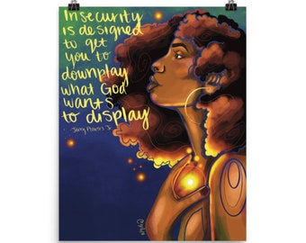 You are enough! | Black Woman Confiedence Inspirational Quote Art Print | NydiaDraws