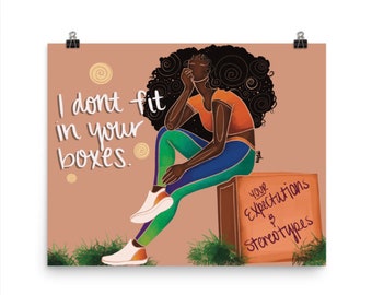 Idc | Dare To Be Different Inspirational Quote Black Art Print | black woman | healing | self love | affirmation | Christian | NydiaDraws