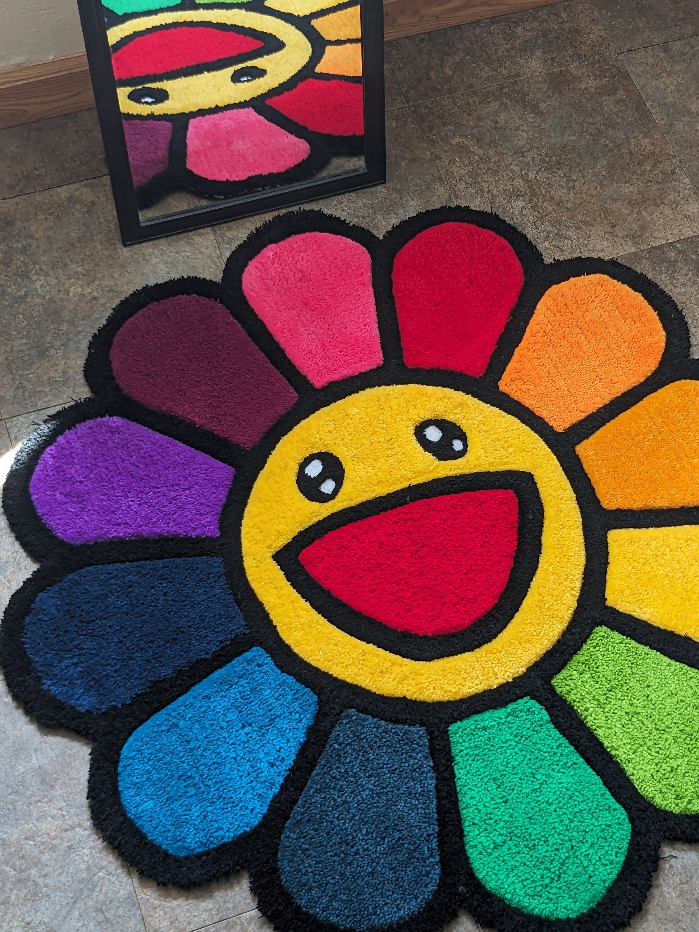 Murakami Flower Tufted Rug Etsy