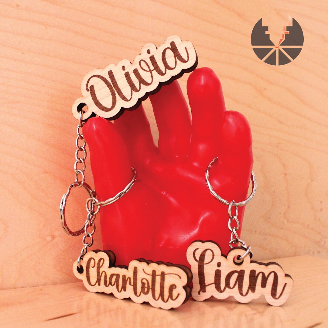 Wooden Name Keychain Gift Wooden Keychain Custom Etsy
