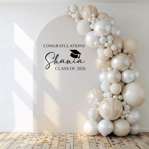 Custom Party Backdrop Decal, Personalized Bridal Shower Sign, Vinyl Balloon Arch Lettering, Wedding, Birthday