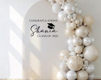 Custom Party Backdrop Decal, Personalized Bridal Shower Sign, Vinyl Balloon Arch Lettering, Wedding, Birthday