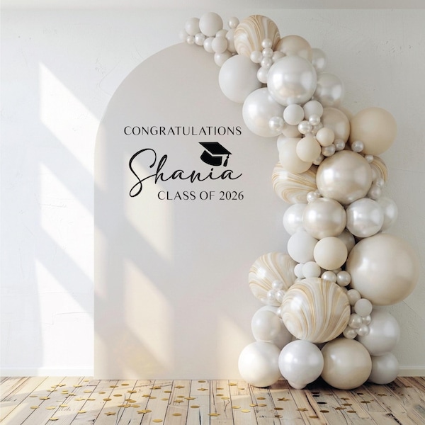 Custom Party Backdrop Decal, Personalized Bridal Shower Sign, Vinyl Balloon Arch Lettering, Wedding, Birthday