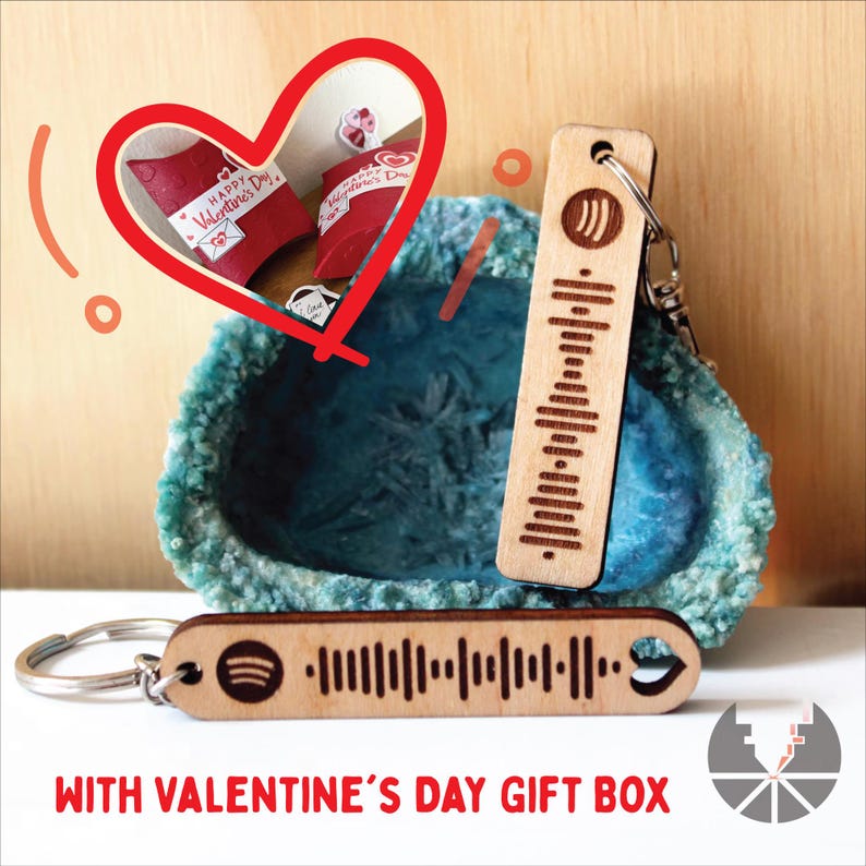 Christmas Gift Personalized Scannable Music Keychain, Spotify plaque Anniversary Gift Valentines Day image 11