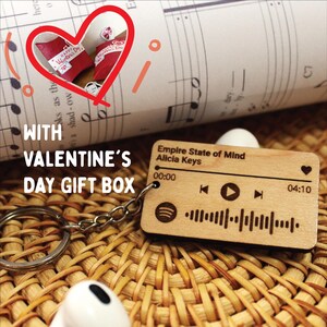 Scannable Spotify Code Keychain: Engraved Wooden Music Gift