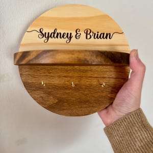 Wooden Key Holder with Shelf: Entryway Organizer