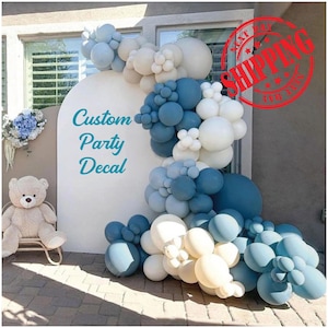 Cartello per fondale personalizzato per feste, decalcomania personalizzata per addio al nubilato per arco di palloncini per feste, decalcomania in vinile per feste, cartello con scritta adesiva personalizzata per feste