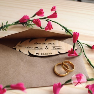 Aimants "Retenez cette date" pour mariage personnalisés, calendrier en bois 2,5 x 2,5 pouces, noms personnalisés de M. Mme pour les fiançailles et la Saint-Valentin