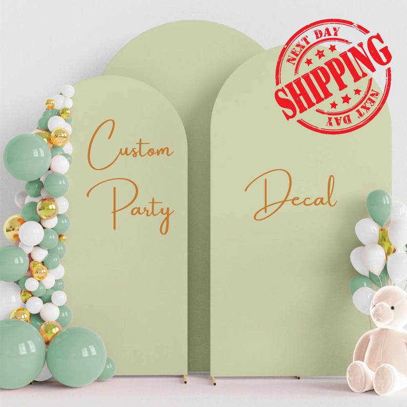 Custom Birthday Decal for Party Balloon Arch, Custom Party Decoration, Vinyl Party Decal