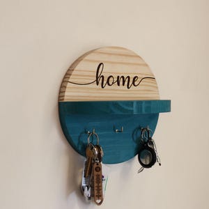 Wooden Key Holder with Shelf: Decorative Entryway Organizer