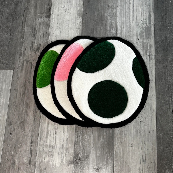 Handmade Tufted Yoshi Egg Floor Rug - New color options available!