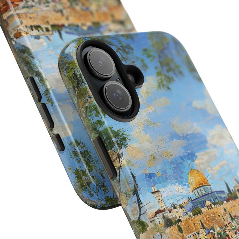 Jerusalem Mosaic Style Tough Phone Case Compatible With iPhone and